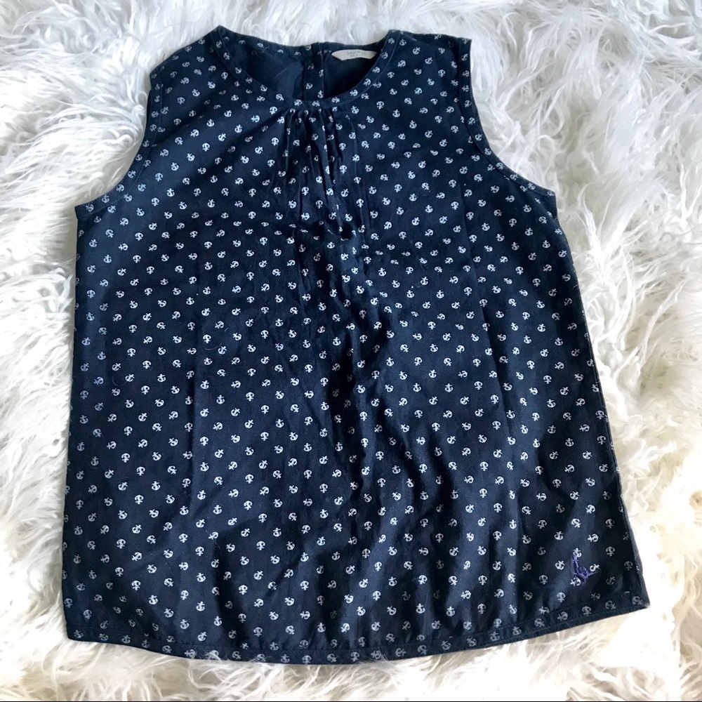 Jack Wills navy blue anchor nautical tank‎ top